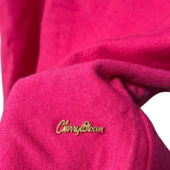 Cherry Bloom Paris Pink Dog Rhinestone Sweatshirt Dress cashmere blend size‎ L - Picture 2 of 4